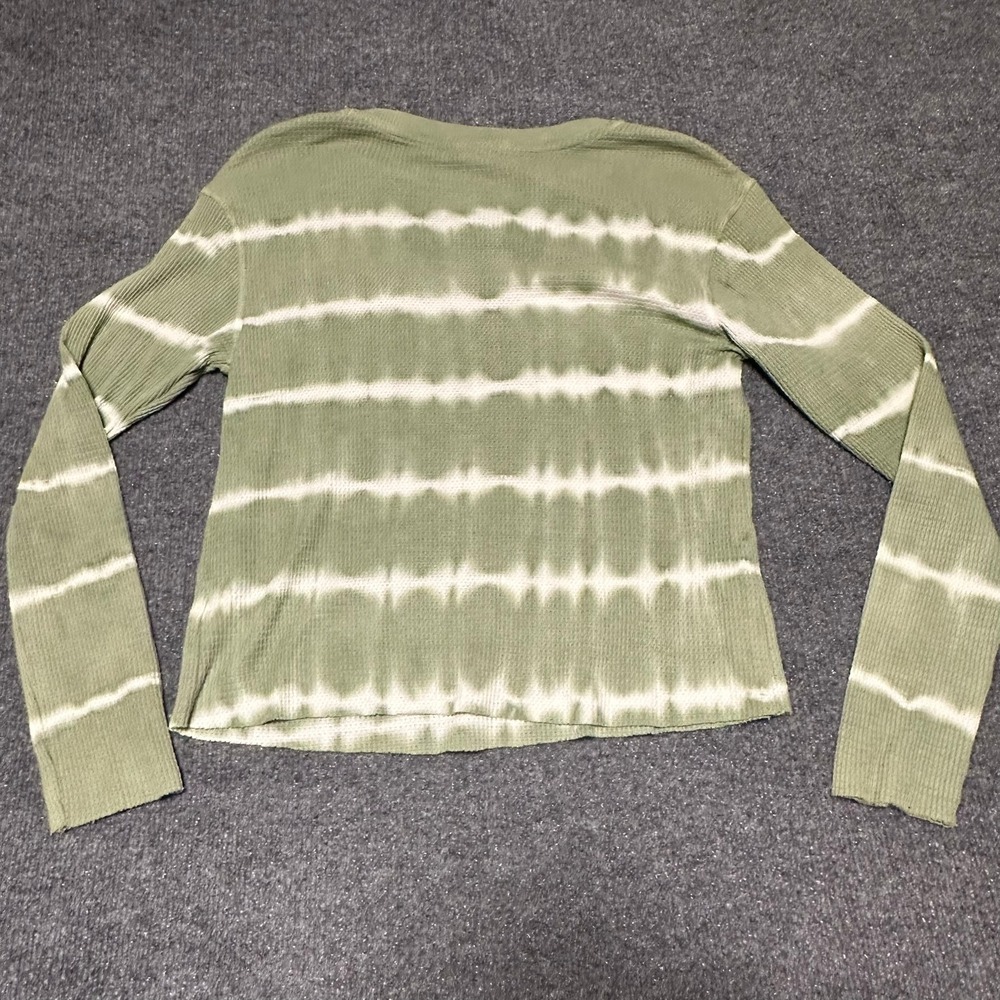 Anthropologie t.la‎ Green Tie Dye Waffle Knit Long Sleeve Top XS Womens Sage